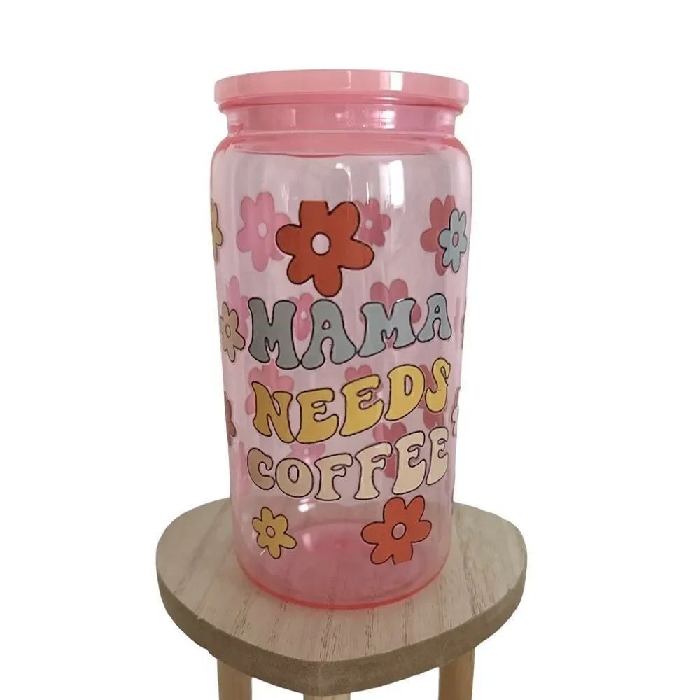 Mama needs coffee  NWT
Breakdown Cup
16oz plastic soda can
UV-DTF wrap Decal